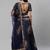 SHUBHKALA NAVY-BLUE EMBROIDERED ART SILK SEMI STITCHED LEHENGA WITH DUPATTA