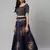 SHUBHKALA NAVY-BLUE EMBROIDERED ART SILK SEMI STITCHED LEHENGA WITH DUPATTA
