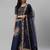 SHUBHKALA NAVY-BLUE EMBROIDERED ART SILK SEMI STITCHED LEHENGA WITH DUPATTA