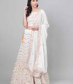 SHUBHKALA off-white georgette embroidered   Choli Blouse with   Lehenga Ghagra with    Dupatta