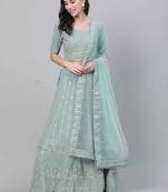 SHUBHKALA light-green georgette embroidered   Choli Blouse with   Lehenga Ghagra with    Dupatta