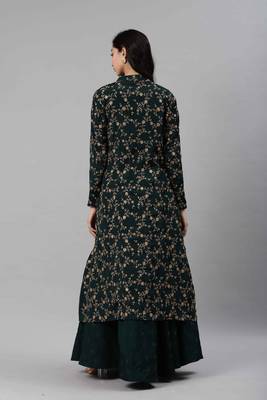 SHUBHKALA dark-green georgette embroidered   Choli Blouse with   Lehenga Ghagra with    Dupatta 2