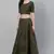 SHUBHKALA olive net embroidered   Choli Blouse with   Lehenga Ghagra with    Dupatta