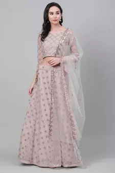 SHUBHKALA purple net embroidered   Choli Blouse with   Lehenga Ghagra with    Dupatta