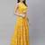 SHUBHKALA yellow crepe printed   Choli Blouse with   Lehenga Ghagra with    Dupatta