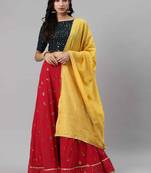 red georgette brasso   Choli Blouse with   Lehenga choli with    Dupatta