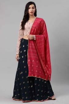 SHUBHKALA dark-green georgette brasso   Choli Blouse with   Lehenga Ghagra with    Dupatta