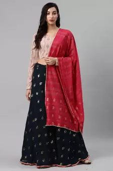SHUBHKALA dark-green georgette brasso   Choli Blouse with   Lehenga Ghagra with    Dupatta