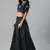 SHUBHKALA dark-blue georgette brasso   Choli Blouse with   Lehenga Ghagra with    Dupatta
