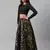 SHUBHKALA black silk printed   Choli Blouse with   Lehenga Ghagra with    Dupatta