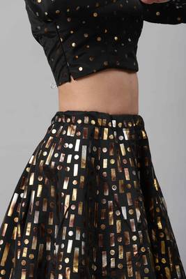 SHUBHKALA black silk printed   Choli Blouse with   Lehenga Ghagra with    Dupatta 4