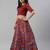 SHUBHKALA maroon silk printed   Choli Blouse with   Lehenga Ghagra with    Dupatta