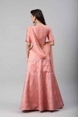 SHUBHKALA pink silk printed   Choli Blouse with   Lehenga Ghagra with    Dupatta 3