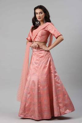 SHUBHKALA pink silk printed   Choli Blouse with   Lehenga Ghagra with    Dupatta 4