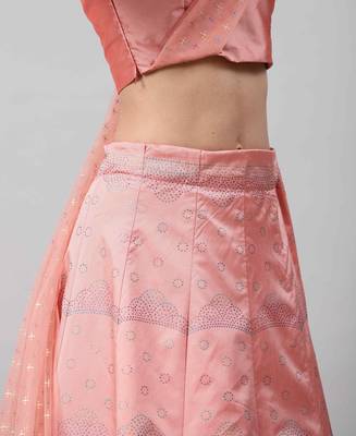 SHUBHKALA pink silk printed   Choli Blouse with   Lehenga Ghagra with    Dupatta 5