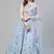SHUBHKALA sky-blue cotton embroidered   Choli Blouse with   Lehenga Ghagra with    Dupatta