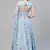 SHUBHKALA sky-blue cotton embroidered   Choli Blouse with   Lehenga Ghagra with    Dupatta