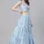 SHUBHKALA sky-blue cotton embroidered   Choli Blouse with   Lehenga Ghagra with    Dupatta