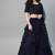 SHUBHKALA navy-blue net printed   Choli Blouse with   Lehenga Ghagra with    Dupatta