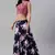 SHUBHKALA navy-blue silk printed   Choli Blouse with   Lehenga Ghagra with    Dupatta