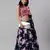 SHUBHKALA navy-blue silk printed   Choli Blouse with   Lehenga Ghagra with    Dupatta