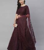 SHUBHKALA purple net embroidered   Choli Blouse with   Lehenga Ghagra with    Dupatta