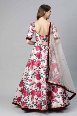 SHUBHKALA peach silk printed   Choli Blouse with   Lehenga Ghagra with    Dupatta 2