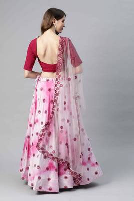 SHUBHKALA pink cotton printed   Choli Blouse with   Lehenga Ghagra with    Dupatta 2