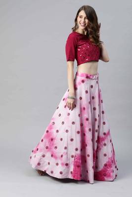 SHUBHKALA pink cotton printed   Choli Blouse with   Lehenga Ghagra with    Dupatta 3