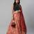 SHUBHKALA peach cotton printed   Choli Blouse with   Lehenga Ghagra with    Dupatta