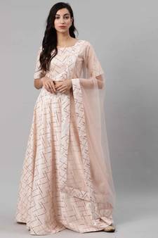 SHUBHKALA peach art_silk embroidered   Choli Blouse with   Lehenga Ghagra with    Dupatta