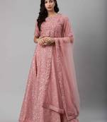 SHUBHKALA peach georgette embroidered   Choli Blouse with   Lehenga Ghagra with    Dupatta