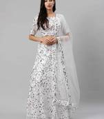 SHUBHKALA white net embroidered   Choli Blouse with   Lehenga Ghagra with    Dupatta