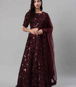 SHUBHKALA purple velvet embroidered   Choli Blouse with   Lehenga Ghagra with    Dupatta