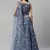 SHUBHKALA light-blue velvet embroidered   Choli Blouse with   Lehenga Ghagra with    Dupatta