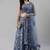 SHUBHKALA light-blue velvet embroidered   Choli Blouse with   Lehenga Ghagra with    Dupatta