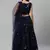 SHUBHKALA navy-blue velvet embroidered   Choli Blouse with   Lehenga Ghagra with    Dupatta