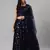 SHUBHKALA navy-blue velvet embroidered   Choli Blouse with   Lehenga Ghagra with    Dupatta
