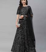 SHUBHKALA black velvet embroidered   Choli Blouse with   Lehenga Ghagra with    Dupatta