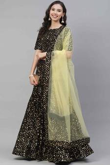 SHUBHKALA gold velvet embroidered   Choli Blouse with   Lehenga Ghagra with    Dupatta