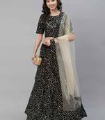 SHUBHKALA beige velvet embroidered   Choli Blouse with   Lehenga Ghagra with    Dupatta