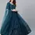 卐 शुBHKALA teal-blue net embroidered   Choli Blouse with   Lehenga Ghagra with    Dupatta
