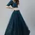 卐 शुBHKALA teal-blue net embroidered   Choli Blouse with   Lehenga Ghagra with    Dupatta