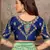 Turquoise woven banarasi silk saree with blouse