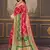 Red woven banarasi silk saree with blouse