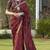 Stunning Maroon Color Party Wear Silk Saree