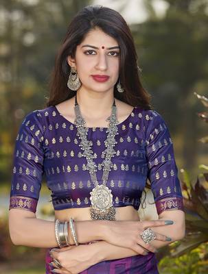 Stunning Purple Color Party Wear Silk Saree 5