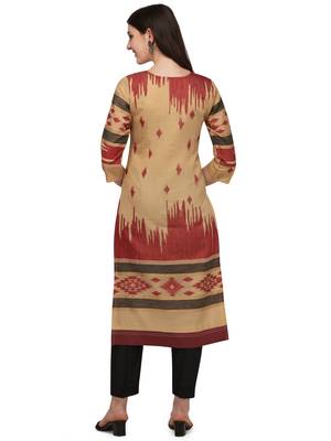 Red printed viscose long-kurtis 3