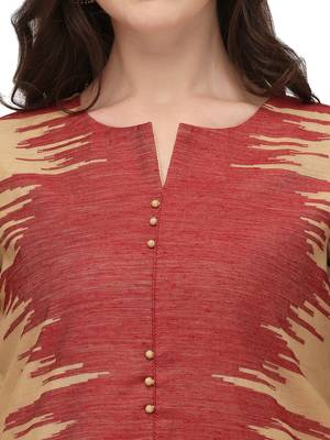 Red printed viscose long-kurtis 4