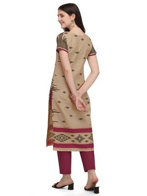 Brown printed viscose long-kurtis 4